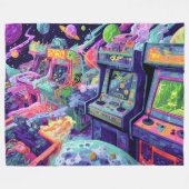 Couverture Polaire Machines de jeux vidéo rétro dans l'espace (Devant (Horizontal))