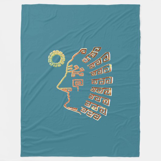 Couverture Polaire Machu Picchu Cusco Pérou Dessin Turquoise (Devant)
