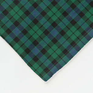 Couverture Polaire MacKay Clan Vert, bleu et noir Tartan