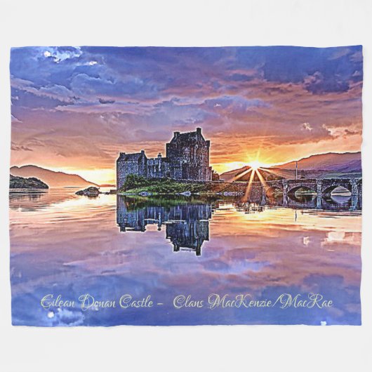 Couverture Polaire MacKenzie, clan écossais McRae Eilean Donan Castle (Devant (Horizontal))