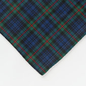 Couverture Polaire MacKinlay Clan Bleu, Noir et Vert Tartan (Coin)