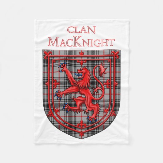 Couverture Polaire MacKnight Tartan Scottish Plaid Lion Rampant (Devant)