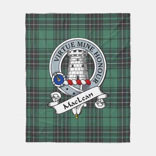 Couverture Polaire MacLean Chasse Ancien Clan Badge Tartan Plaid (Devant)