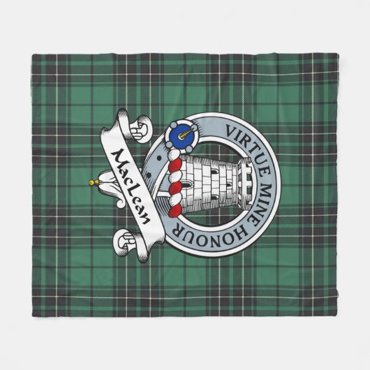 Couverture Polaire MacLean Chasse Ancien Clan Badge Tartan Plaid (Devant (Horizontal))