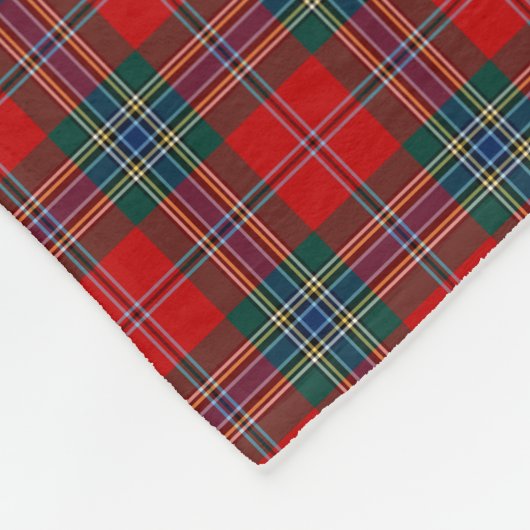 Couverture Polaire MacLean Clan rouge, vert et bleu Tartan (Coin)