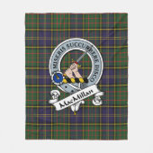 Couverture Polaire MacMillan Chasse Moderne Clan Badge Tartan Plaid (Devant)