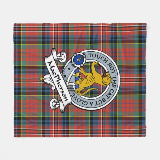 Couverture Polaire MacPherson Ancien Clan Badge Tartan Plaid (Devant (Horizontal))