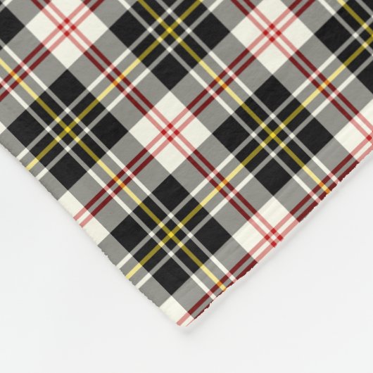Couverture Polaire MacPherson Clan Robe noir et blanc Tartan (Coin)