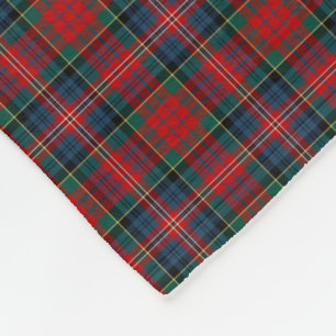 Couverture Polaire MacPherson Clan rouge, bleu et vert Tartan