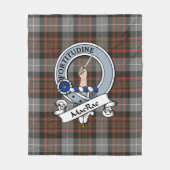 Couverture Polaire MacRae Chasse Clan Patiné Badge Tartan Plaid (Devant)