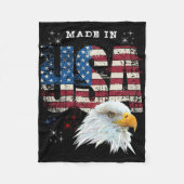 Couverture Polaire Made In Usa Patriotic American Flag Bald Eagle Ame (Devant)