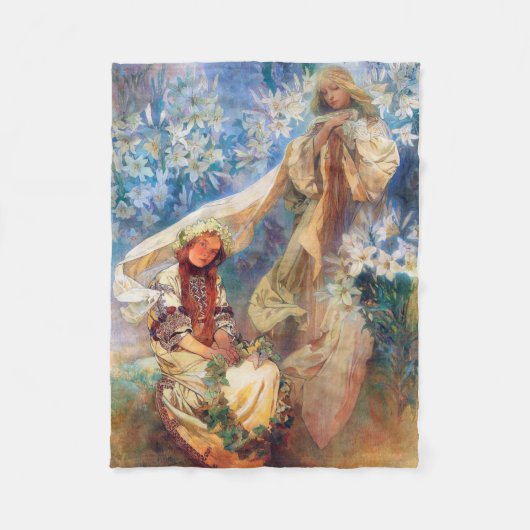 Couverture Polaire Madonna de la Lily, Mucha (Devant)