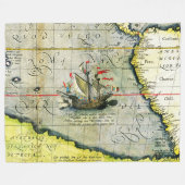 Couverture Polaire Magellans navire Victoria, Antique Carte Océan Pac (Devant (Horizontal))