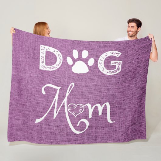 Couverture Polaire Magenta Burlap Chien Maman Blanche polaire (En situation)