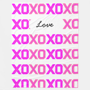 Couverture Polaire Magenta populaire et Monogramme XO rose chaud
