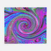 Couverture Polaire Magenta Swirl coloré Retro Design abstrait (Devant (Horizontal))