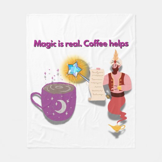 Couverture Polaire Magic Is Real, Coffee Helps – Cozy Wizard Blanket (Devant)