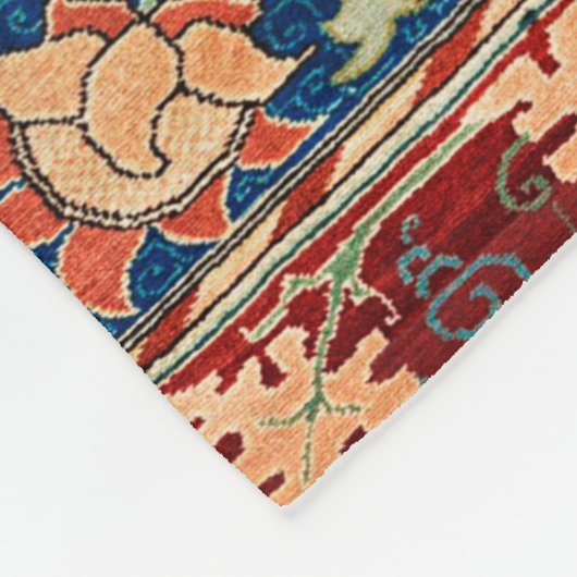 Couverture Polaire Magical Oriental Rug Pattern in Blue and Red (Coin)