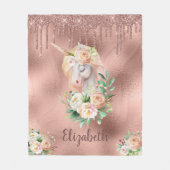 Couverture Polaire Magical Unicorn Rose Parties scintillant or Drives (Devant)