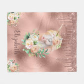 Couverture Polaire Magical Unicorn Rose Parties scintillant or Drives (Devant (Horizontal))