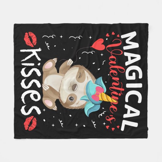 Couverture Polaire Magical Valentine's Kisses (Devant (Horizontal))