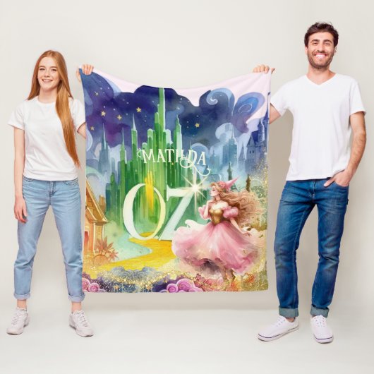 Couverture Polaire Magicien Oz Anniversaire Bonne Sorcière Décor pers (En situation)