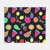 Couverture Polaire Magie de néon tropique radiant (Devant (Horizontal))