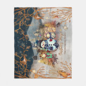 Couverture Polaire Magie de Noël avec Snowman et ses amis (Devant)