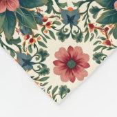 Couverture Polaire Magie des fleurs boho - dans des nuances de vert e (Coin)