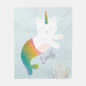 Couverture Polaire Magique Mermaid Kitty Parties scintillant arc-en-c (Devant)