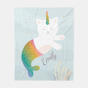 Couverture Polaire Magique Mermaid Kitty Parties scintillant arc-en-c