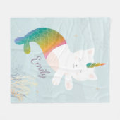 Couverture Polaire Magique Mermaid Kitty Parties scintillant arc-en-c (Devant (Horizontal))