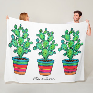 Couverture Polaire Magnifique Cactus Aquarelle En Beau Pot