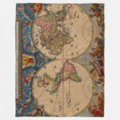 Couverture Polaire Magnifique carte Vintage du vieux monde (Devant)