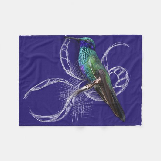 Couverture Polaire Magnifique colibri - personnalisez en ajoutant un (Devant (Horizontal))