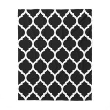 Magnifique motif morain quatrefeuilles noir et bla