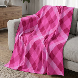 Couverture Polaire Magnifique plaid rose magenta en flanelle moyenne