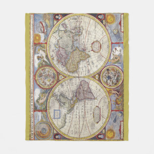 Couverture Polaire Magnifique Vintage vieux monde Cartes cartes Antiq