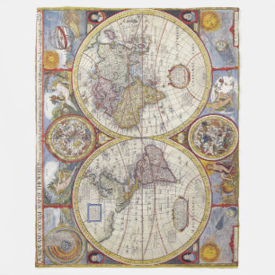 Couverture Polaire Magnifique Vintage vieux monde Cartes cartes Antiq