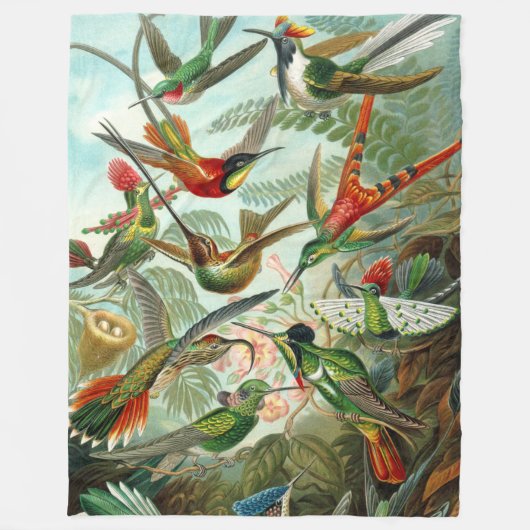 Couverture Polaire Magnifiques colibris d'art par Ernst Haeckel (Devant)