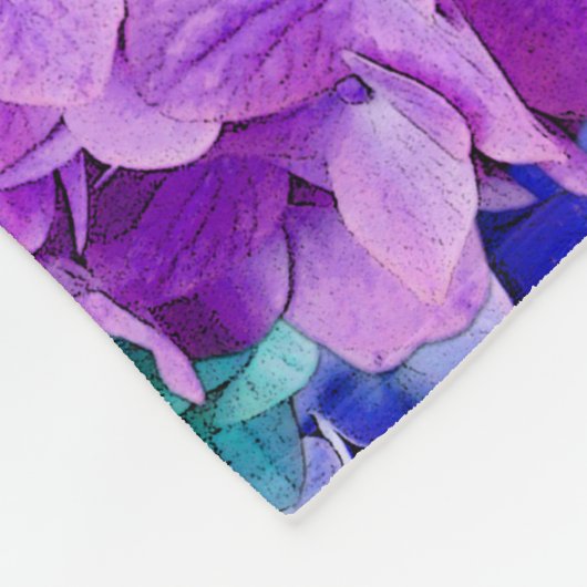 Couverture Polaire Magnifiques fleurs d'hydrangée (Coin)