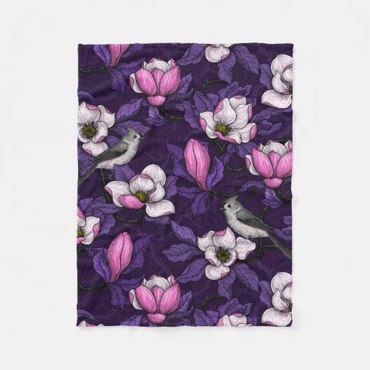 Couverture Polaire Magnolia en floraison et tireur 4 (Devant)