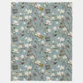 Couverture Polaire Magnolia Grove with Owls in Duck egg blue (Devant)