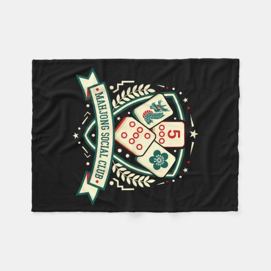 Couverture Polaire Mahjong Lover Chinese Game Night Funny Mahjong Soc (Devant (Horizontal))