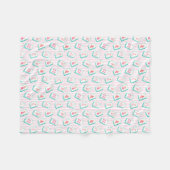 Couverture Polaire Mahjong pastel rayé rose (Devant (Horizontal))