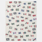 Couverture Polaire MahJongg carreaux symboles conception sur badge (Devant)