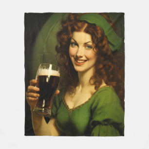 Couverture Polaire Maiden Irlandais Médiéval Boire Bière Imaginaire