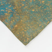 Couverture Polaire Maillage d'or : texture de marbre bleu. (Coin)