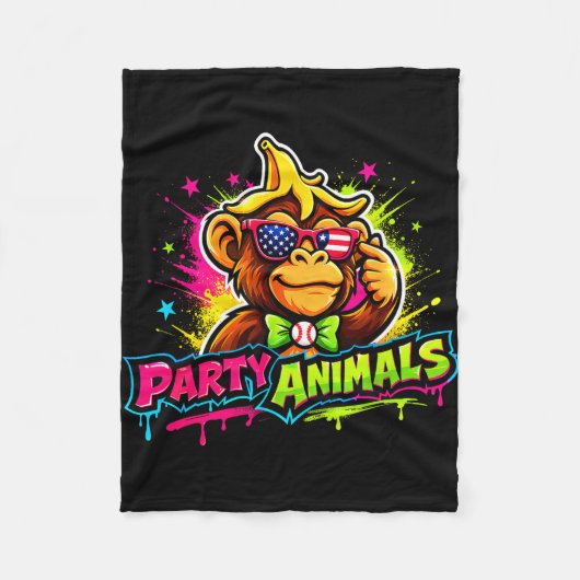 Couverture Polaire Maillot de baseball Party animals (Devant)