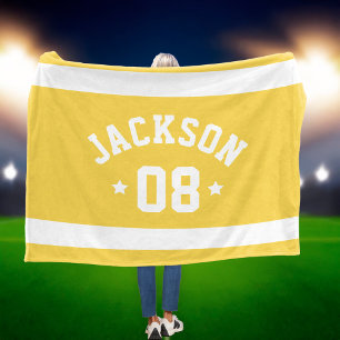 Couverture Polaire Maillot de sport jaune nom et numéro